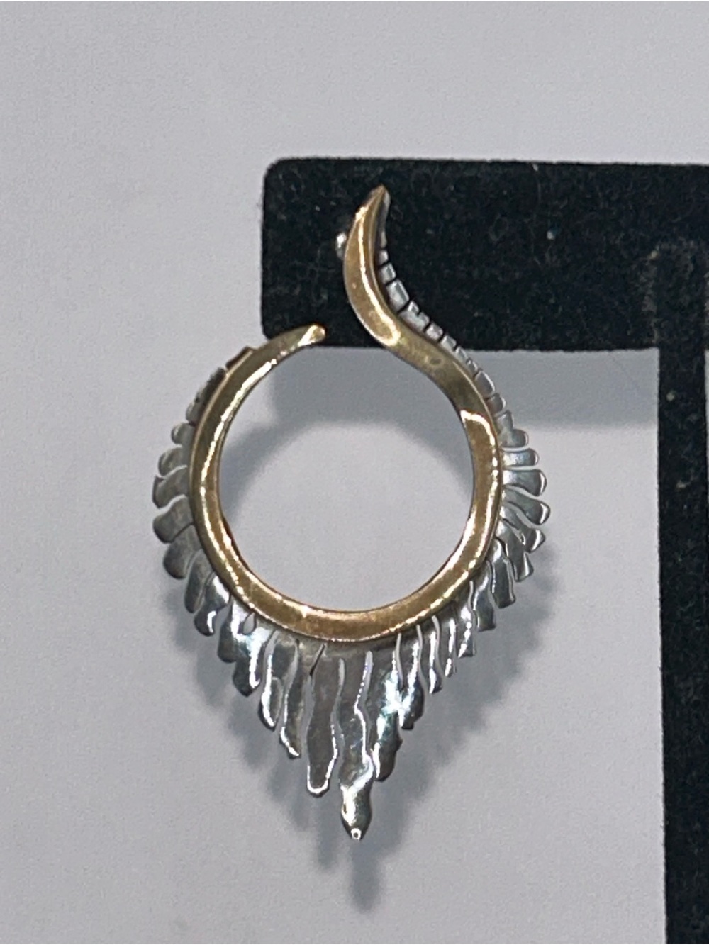 Sterling Silver and Gold Sunburst Earrings - Picture 3 of 6